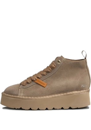 PANCHIC lace-up platform boots - Brown