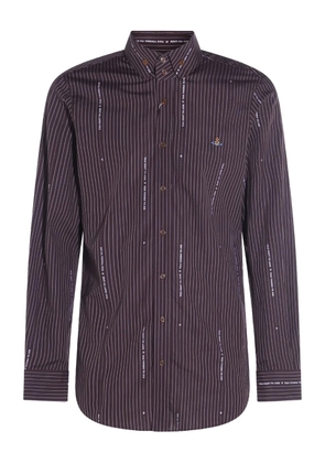 Vivienne Westwood pinstripe orb shirt - Brown