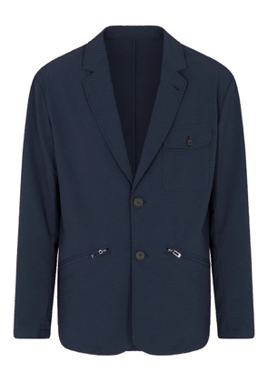 Emporio Armani textured zip-pockets blazer - Blue