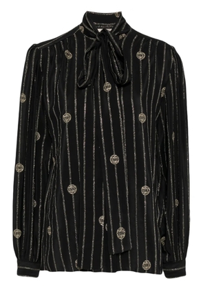 Elie Saab metallic pinstripe shirt - Black