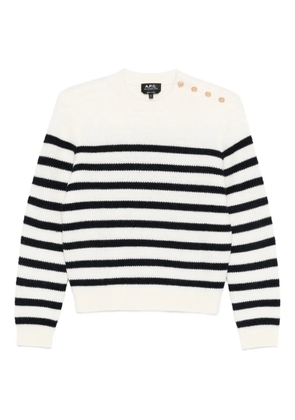 A.P.C. striped button-shoulder jumper - Neutrals