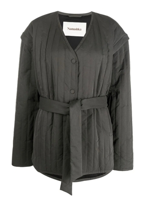 Nanushka quilted detachable-sleeve jacket - Grey