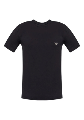 Emporio Armani logo-embroidered T-shirt - Black
