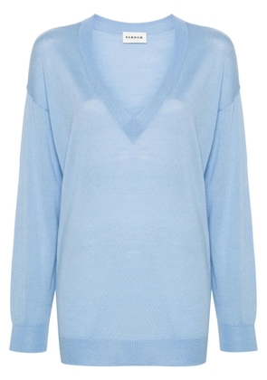 P.A.R.O.S.H. V-neck wool-silk jumper - Blue