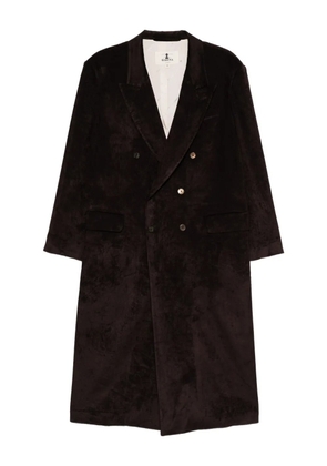 Barena double-breasted velvet coat - Brown