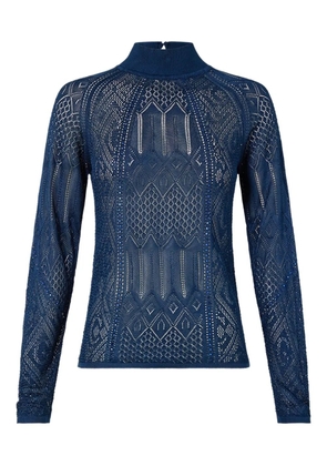 Camilla long-sleeve crystal-embellishment top - Blue