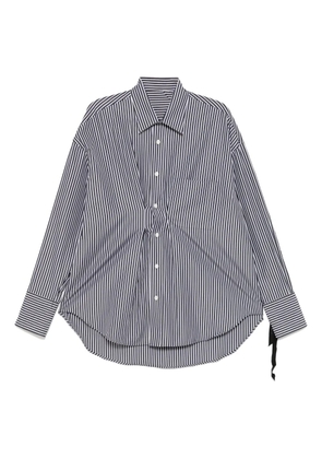 marina yee striped draped cotton shirt - Black