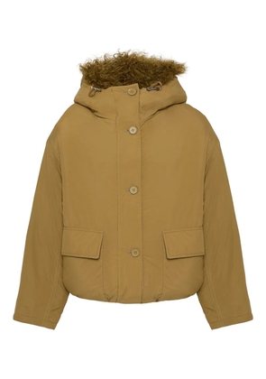 Yves Salomon lambshearling-trimmed down jacket - Brown