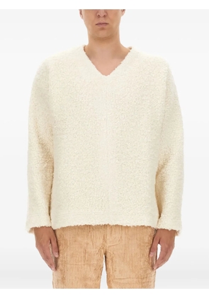 Séfr Ezra V-neck teddy sweater - Neutrals