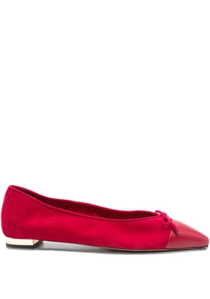 Aquazzura bow-detail cap-toe flats - Red