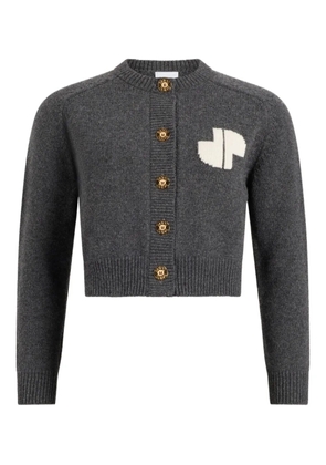 Patou intarsia-embellished cardigan - Grey