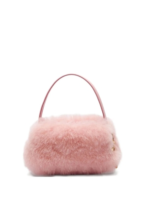 Blumarine logo-charm faux-fur bag - Pink