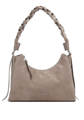Coccinelle small Boheme braided-handle suede shoulder bag - Neutrals