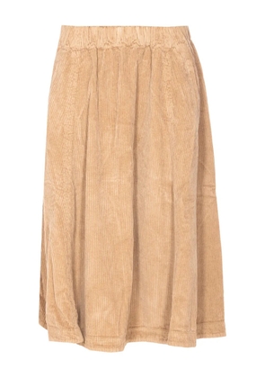 TRUE AVENUE elastic-waist corduroy A-line skirt - Neutrals