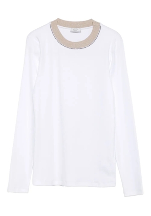 Peserico embellished-round-neck top - White