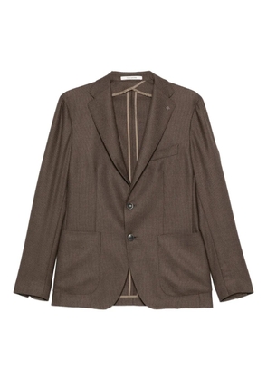 Tagliatore patch-pocket single-breasted blazer - Brown