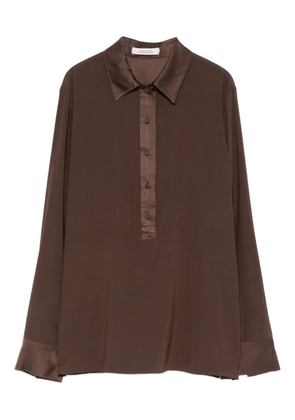 Dorothee Schumacher collar-detail silk blouse - Brown