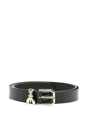 Patrizia Pepe insect-buckle patent leather belt - Black