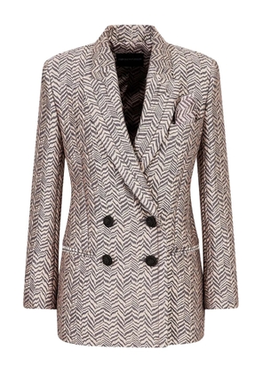 Emporio Armani herringbone double-breasted blazer - Neutrals