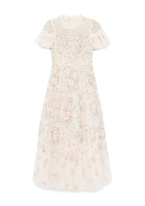 Needle & Thread floral embroidered dress - Neutrals