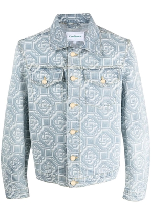 Casablanca monogram-print denim jacket - Blue