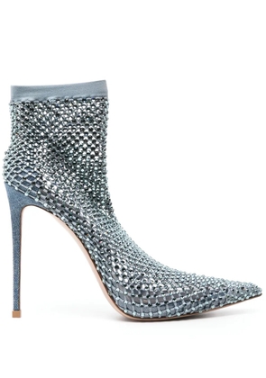 Le Silla Gilda 115mm crystal-embellished boots - Blue
