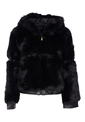 V°73 Penny hooded faux-fur jacket - Black