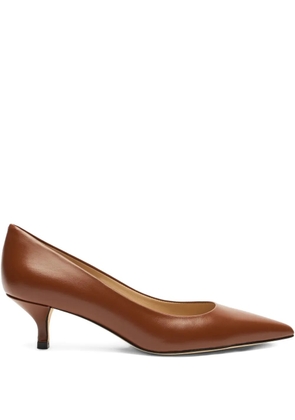 Stuart Weitzman 50mm Stuart Power leather pointed-toe pumps - Brown