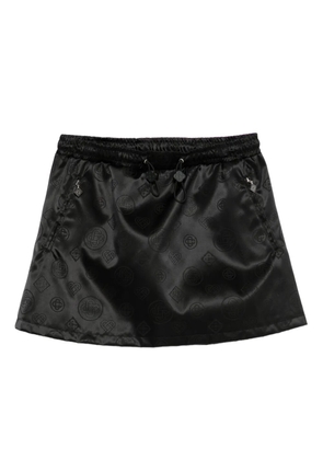 Casablanca drawstring patterned mini skirt - Black