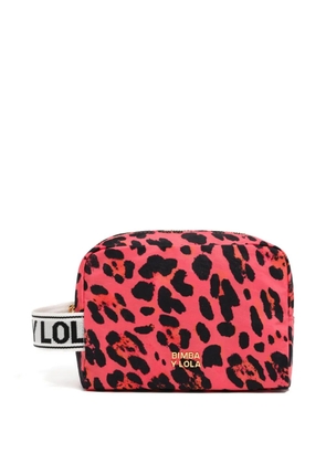 Bimba y Lola leopard-print make-up bag - Pink