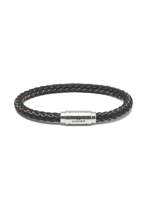 Aigner Kids braided leather bracelet - Black