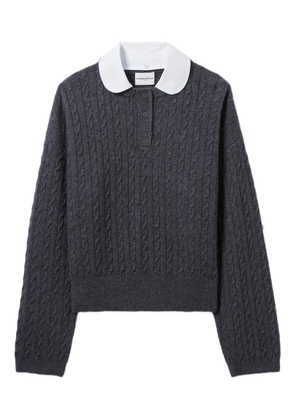 Claudie Pierlot cable-knit polo-neck jumper - Grey
