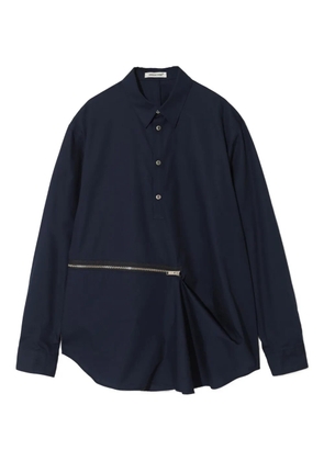 Undercover zip-detail draped shirt - Blue