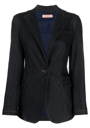 TWINSET single-breasted cotton-blend blazer - Blue