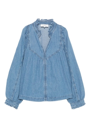 Ba&Sh Lay ruffled denim blouse - Blue