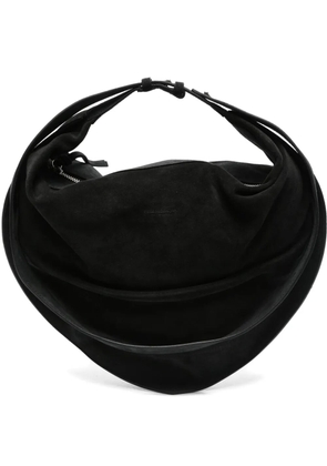 FEDERICO CINA calf-suede curved tote bag - Black