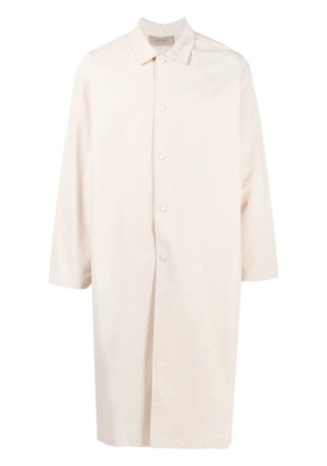 FEAR OF GOD ESSENTIALS spread-collar buttoned trench coat - Neutrals