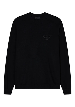Emporio Armani logo-embellished crew-neck sweater - Black