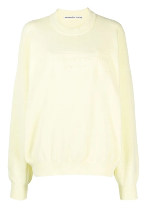 Alexander Wang logo-embroidered ribbed sweater - Yellow