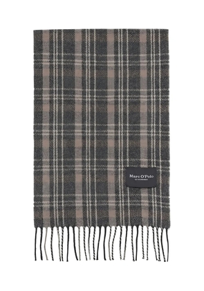 Marc O'Polo plaid fringed scarf - Grey
