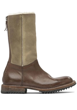 Moma leather zip-fastening mid-calf length boots - Brown
