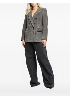 Department 5 Arielle double-breasted leather blazer - Grey