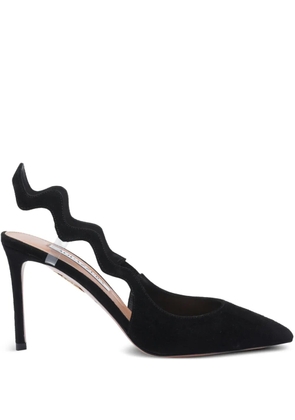 Aquazzura 85mm Artiste Sling wave-detail slingback pumps - Black