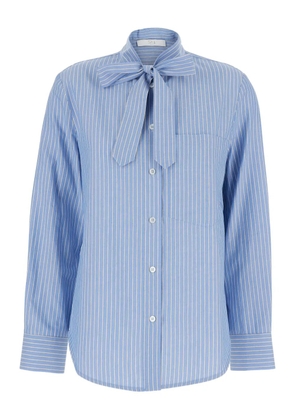 Tela striped tie-neck shirt - Blue