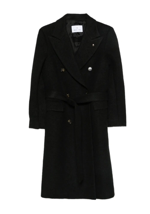 Manuel Ritz belted double-breasted coat - Black