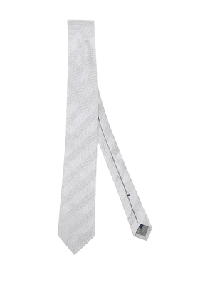 Errico Formicola herringbone-patterned tie - Grey