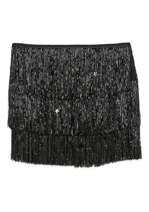 VENUJA fringed sequin mini skirt - Black