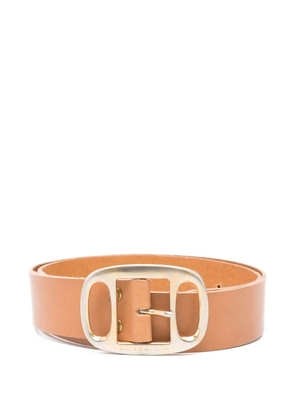 Jejia oval-buckle leather belt - Brown