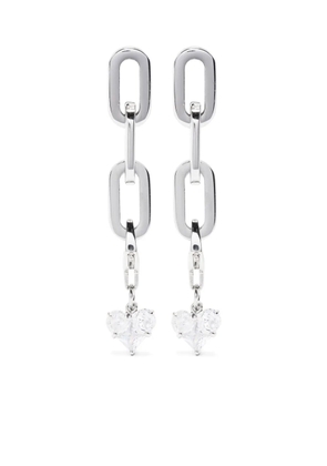 Ellen Conde crystal-charm earrings - Silver