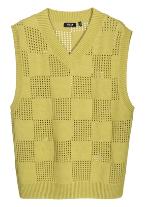 FIVE CM open-knit V-neck vest - Green